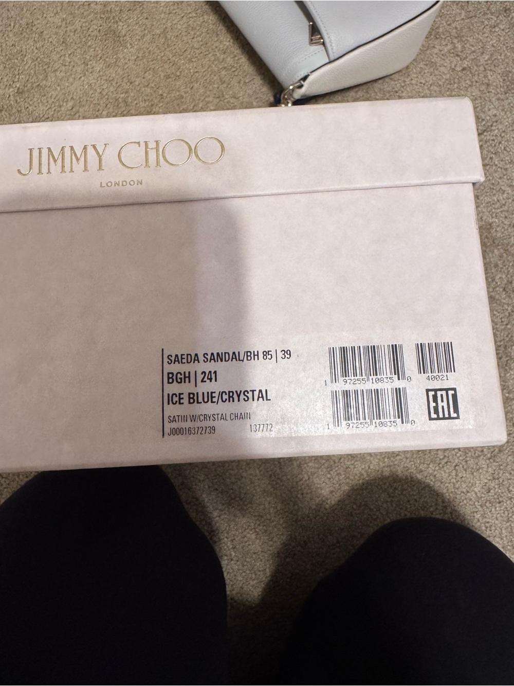 Jimmy Choo Silver Crystal-Embellished Block Heel Sandals - Picture 6 of 7